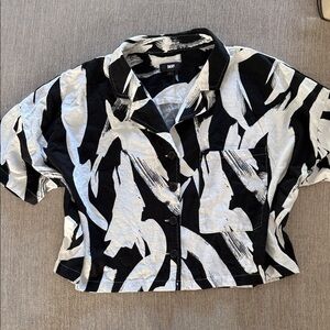 DKNY Monochrome Brushstroke Button Down Shirt